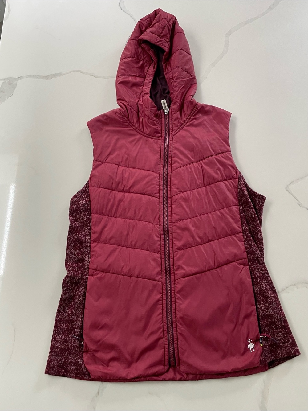 Smartwool Red Smartloft 60 Hoodie Puffer Vest, Size Large